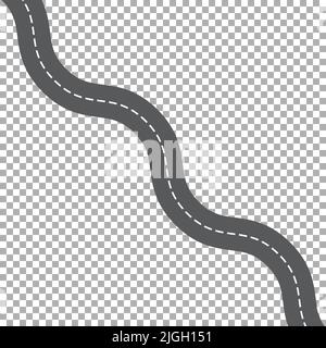 Winding road isolated, highway vector illustration Stock Vector