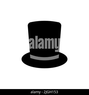Top hat vector icon isolated on white background Stock Vector