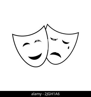 Theatre mask vector icon isolated on white background Stock Vector