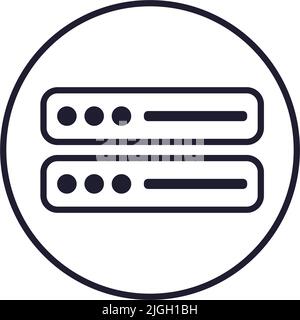 Computer server icon in a round circle. Cloud hosting. Editable vector. Stock Vector