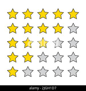 Star rating vector icon on white background Stock Vector