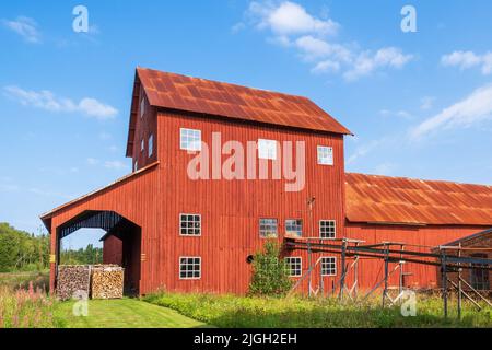 Old industrial peat factory in the countryside Stock Photo