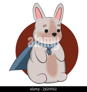 the bunny put on a superhero headband and is going to a party Stock Vector
