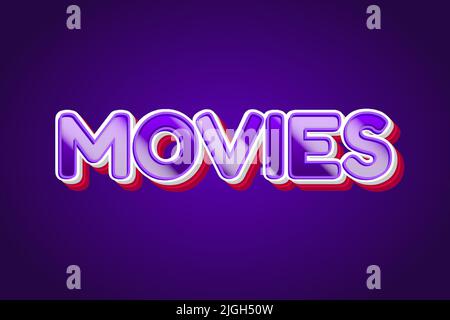 Editable text effects Movies , words and font can be changed Stock Vector