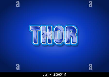 Editable text effects Thor , words and font can be changed Stock Vector