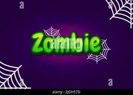 Editable text effects Zombie , words and font can be changed Stock Vector