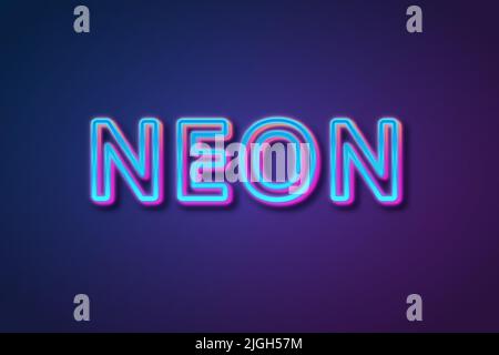 Editable text effects Neon , words and font can be changed Stock Vector