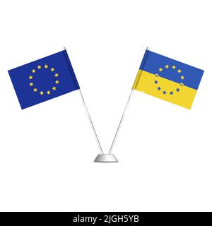 Ukraine eurointegration, progress to join the European Union, vector illustration. Stock Vector
