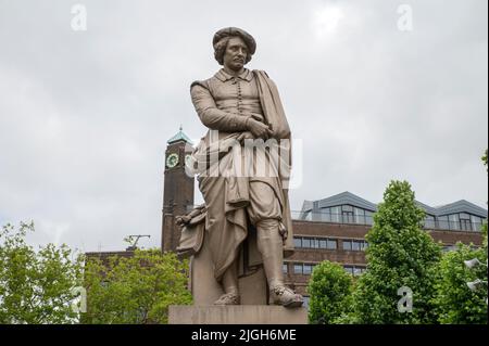 Rembrandt Statue At Amsterdam The Netherlands 9-7-2022 Stock Photo