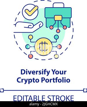 Diversify your crypto portfolio concept icon Stock Vector