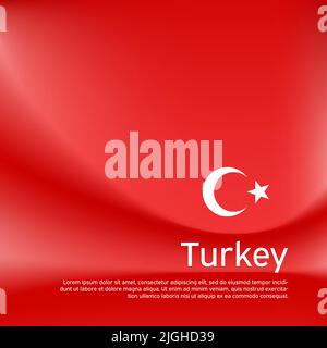 Turkey flag background. Blurred pattern in the colors of the turkish flag, business booklet. National banner, poster of turkey. State patriotic cover Stock Vector