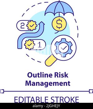Outline risk management concept icon Stock Vector