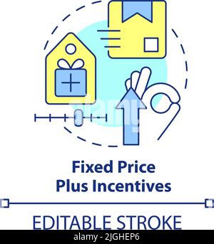 Fixed price plus incentives concept icon Stock Vector