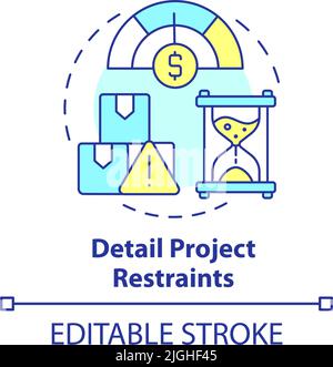 Detail project restraints concept icon Stock Vector