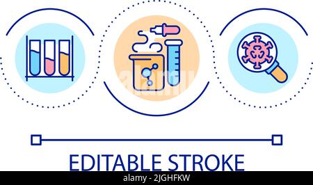 Biochemical laboratory loop concept icon Stock Vector