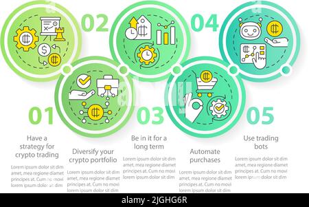 Cryptocurrency advice circle infographic template Stock Vector