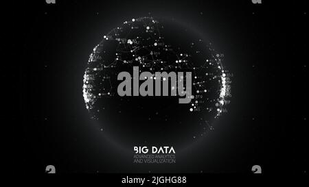 Big data visualization. Futuristic infographic. Information aesthetic design. Visual data complexity. Complex data threads graphic visualization Stock Vector