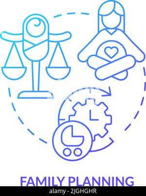 Family planning blue gradient concept icon Stock Vector
