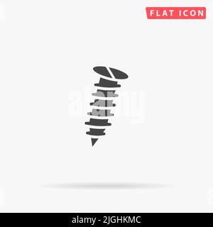 Screw flat vector icon. Hand drawn style design illustrations. Stock Vector