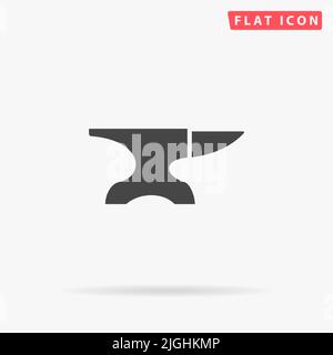Anvil flat vector icon. Hand drawn style design illustrations. Stock Vector