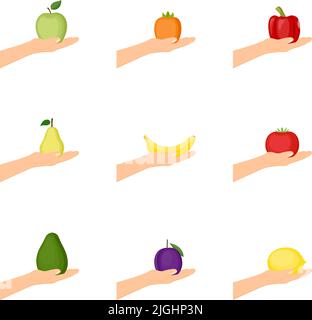 Illustration of a hand holding a tomato Stock Vector Image & Art - Alamy