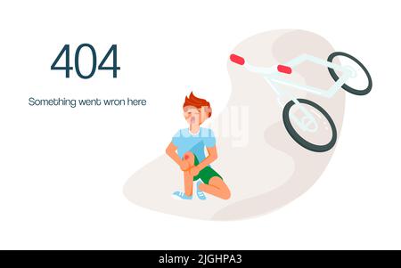 404 error not found web page. layout 404 on white background for website. Flat Art Vector Illustration Stock Vector