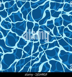 Seamless pattern with texture of water, ice at the bottom of the sea, pool. Colored vector background. Stock Vector