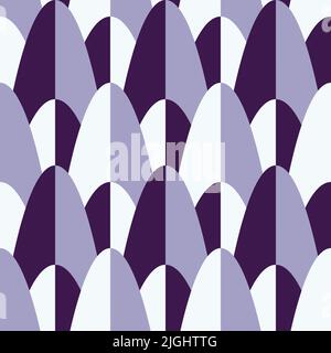 Seamless vector pattern geometrical texture on purple background. Simple retro abstract wallpaper design. Decorative lilac grid fashion textile. Stock Vector