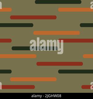 Seamless vector pattern with horizontal lines on green background. Simple stripe texture wallpaper design. Decorative funky fashion textile. Stock Vector