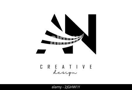 Creative clack letter AS A S logo with leading lines and road concept ...