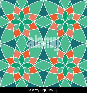 Geometric mosaic. Seamless pattern. Arabic style digital tapestry, textile print. Stock Vector