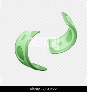 Twisted Dollar Bill. Green 3d render american money. Dollar banknote in cartoon style. Vector illustration isolated on transparent background Stock Vector