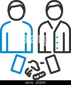 Two Man Making Deal Icon. Editable Bold Outline With Color Fill Design. Vector Illustration. Stock Vector