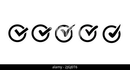 check mark icon set vector logo template illustration Stock Vector