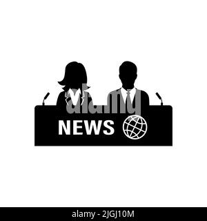 News reporter icon in trendy flat style isolated on white background. Symbol for your web site design, logo, app, UI. Vector illustration Stock Vector