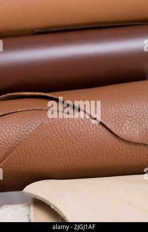 Leather rolls isolated. Can be used in art projects. Stock Photo