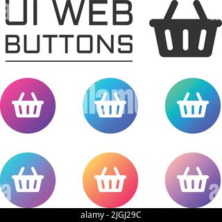 shopping basket ui web button Stock Vector
