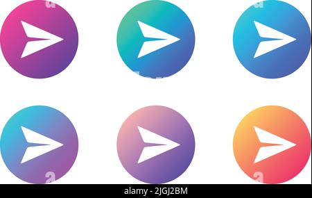 paper plane send massage account ui web button Stock Vector