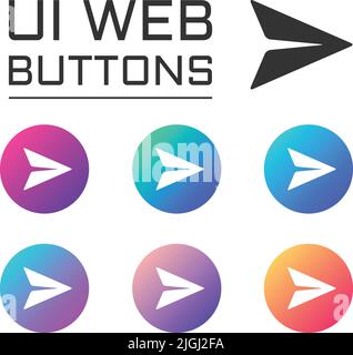 paper plane send massage account ui web button Stock Vector