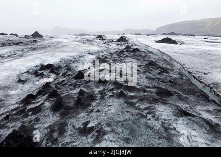 A general view of Solheimajokull Glacier at Vik, Iceland. Image shot on ...