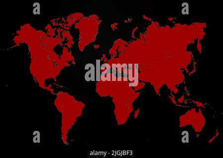 World Map with different Colours an Shape Bavaria Germany Stock Photo