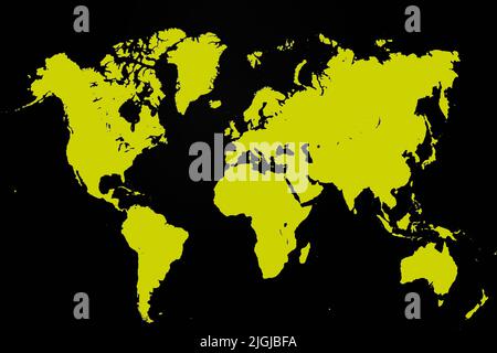 World Map with different Colours an Shape Bavaria Germany Stock Photo