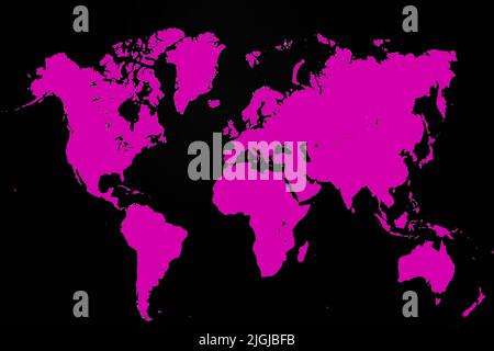 World Map with different Colours an Shape Bavaria Germany Stock Photo
