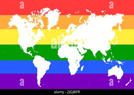 World Map with different Colours an Shape Bavaria Germany Stock Photo