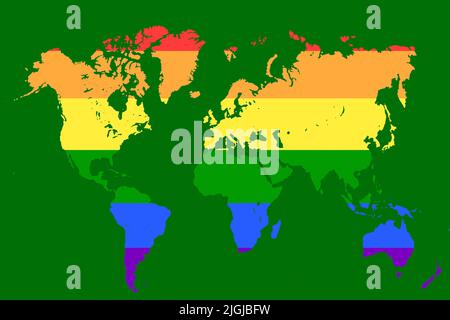 World Map with different Colours an Shape Bavaria Germany Stock Photo