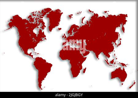 World Map with different Colours an Shape Bavaria Germany Stock Photo