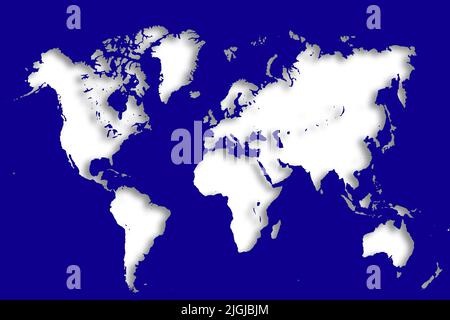 World Map with different Colours an Shape Bavaria Germany Stock Photo