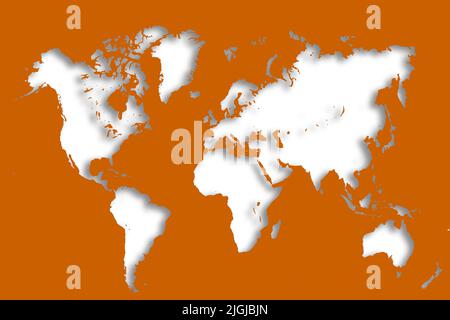 World Map with different Colours an Shape Bavaria Germany Stock Photo