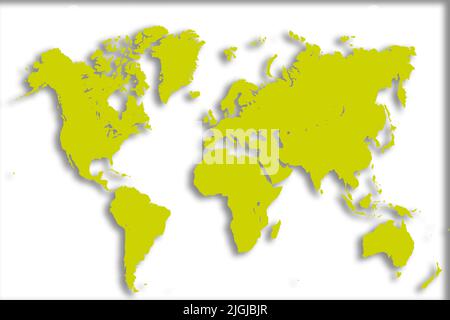World Map with different Colours an Shape Bavaria Germany Stock Photo