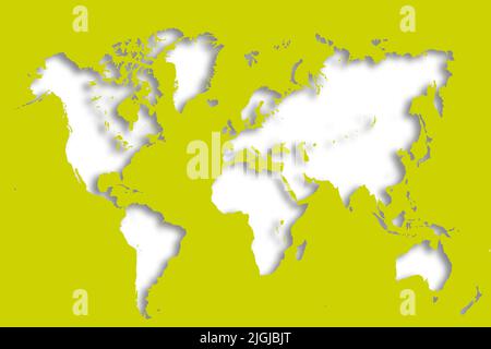 World Map with different Colours an Shape Bavaria Germany Stock Photo